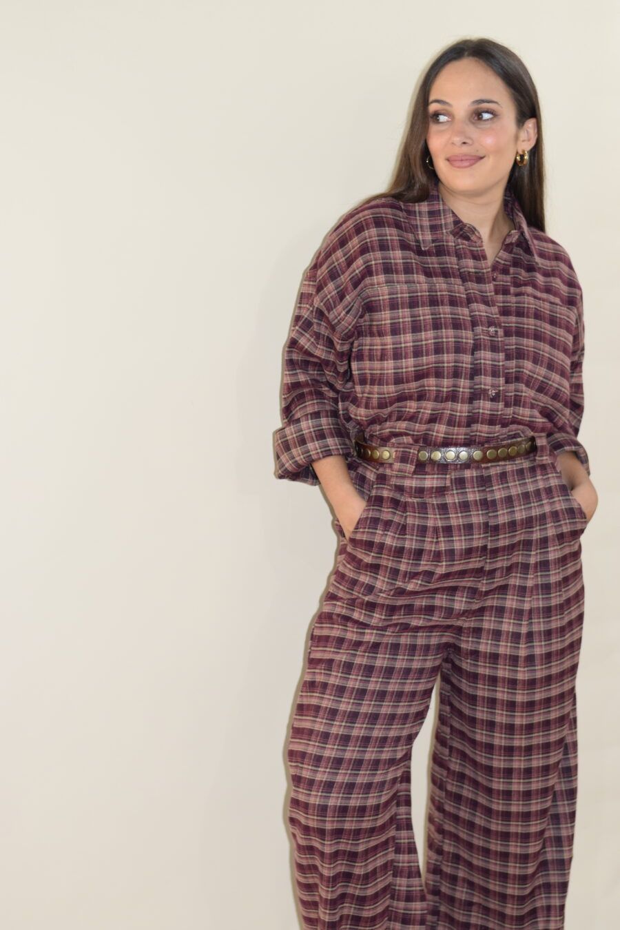 Pantalón Paño Elisa Burdeos